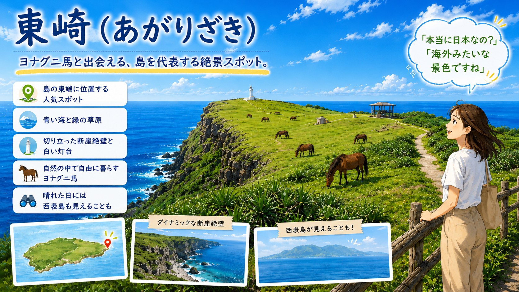 東崎とヨナグニ馬を紹介する画像