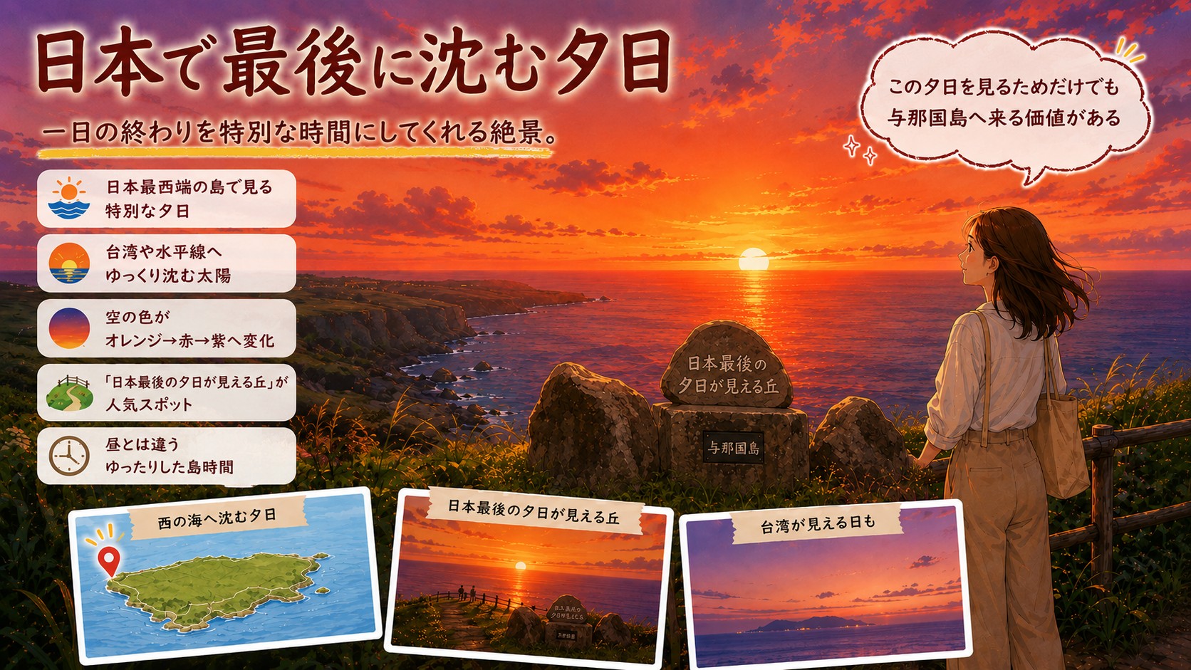 与那国島で見る日本最後の夕日の紹介画像