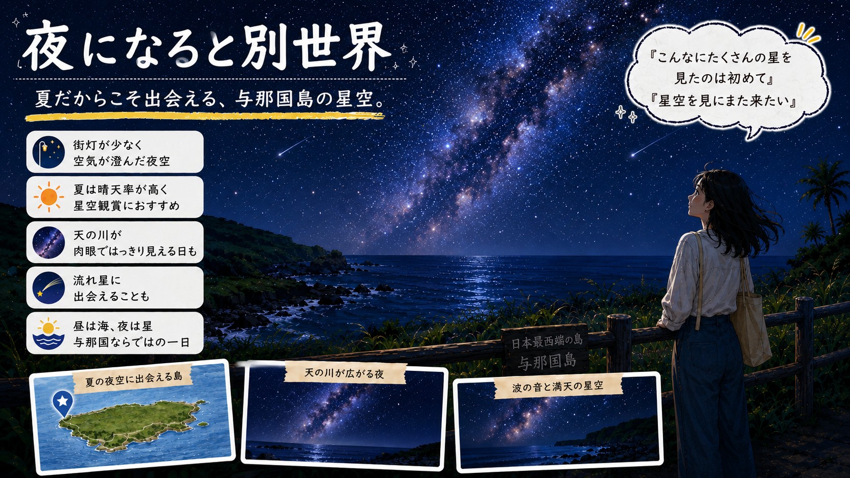 与那国島の満天の星空を紹介する画像